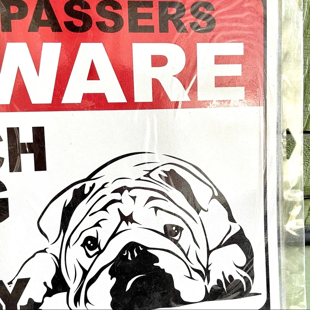 NEW Trespassers Beware Watch Dog On Duty Metal Sign